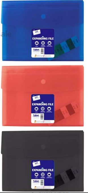 A4 Expanding File Folders x 3 Pack